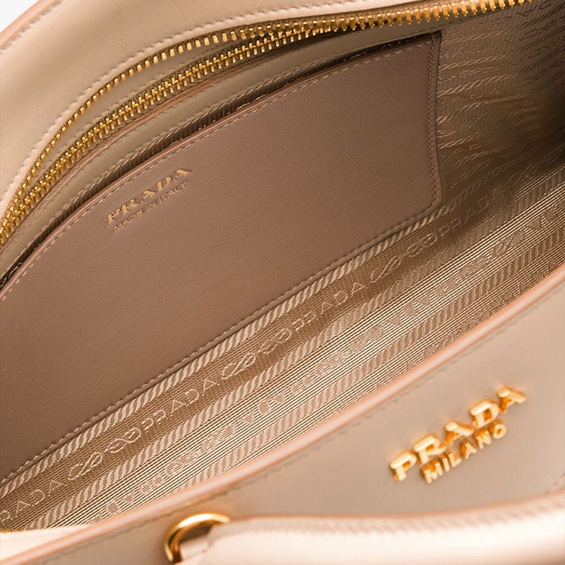 Prada 1BA046 Saffiano Leather Esplanade Bag In Apricot