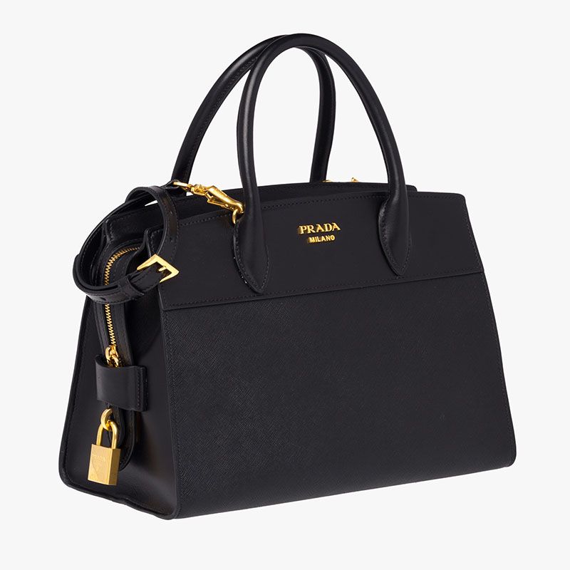 Prada 1BA046 Saffiano Leather Esplanade Bag In Black