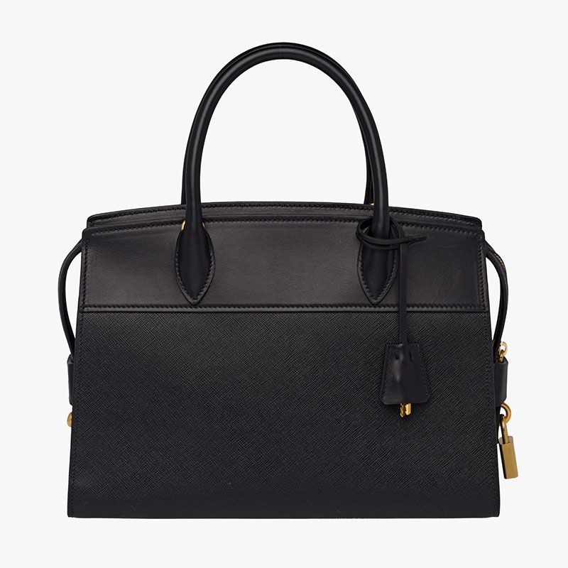 Prada 1BA046 Saffiano Leather Esplanade Bag In Black