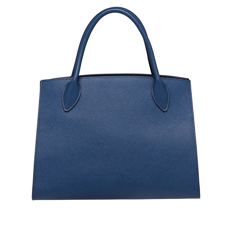 Prada 1BA155 Saffiano Leather Monochrome Bag In Blue