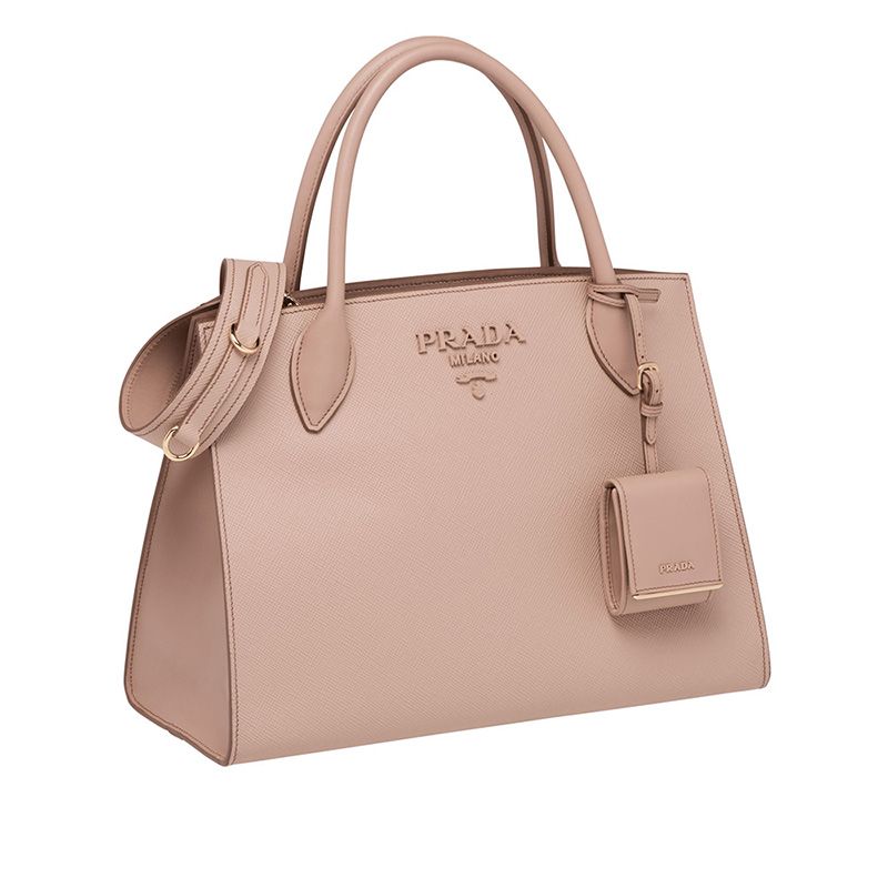 Prada 1BA155 Saffiano Leather Monochrome Bag In Pink