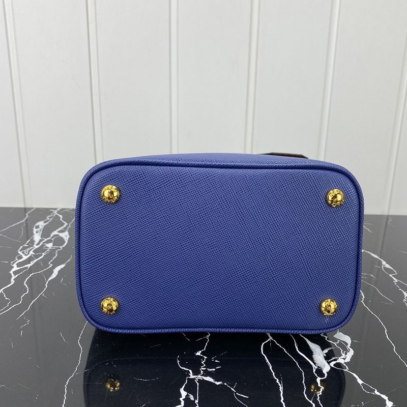 Prada 1BA212 Saffiano Leather Panier Bag In Blue