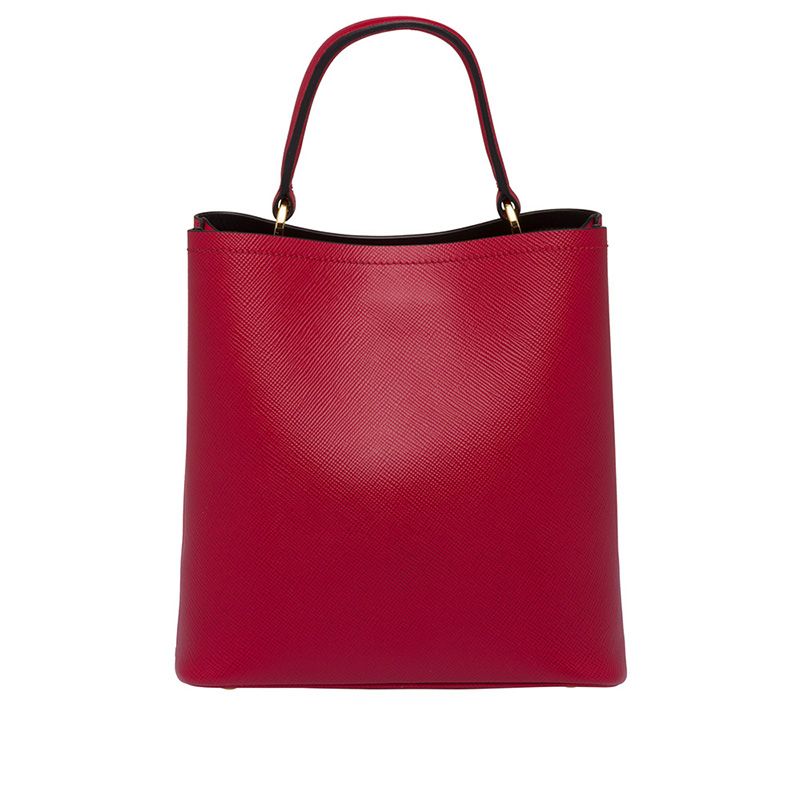 Prada 1BA212 Saffiano Leather Panier Bag In Red