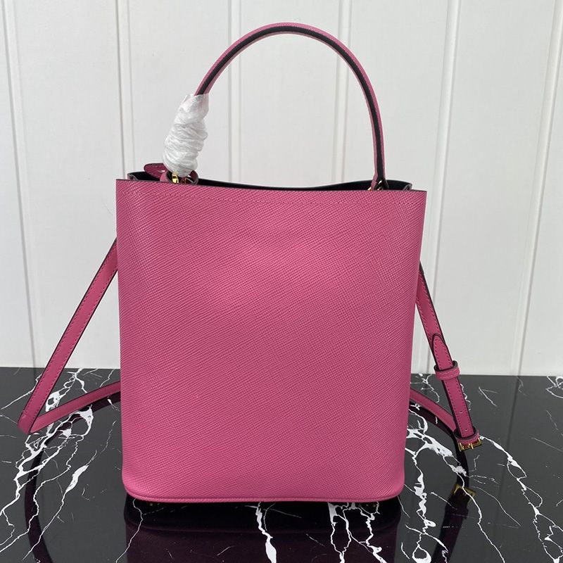 Prada 1BA212 Saffiano Leather Panier Bag In Rose