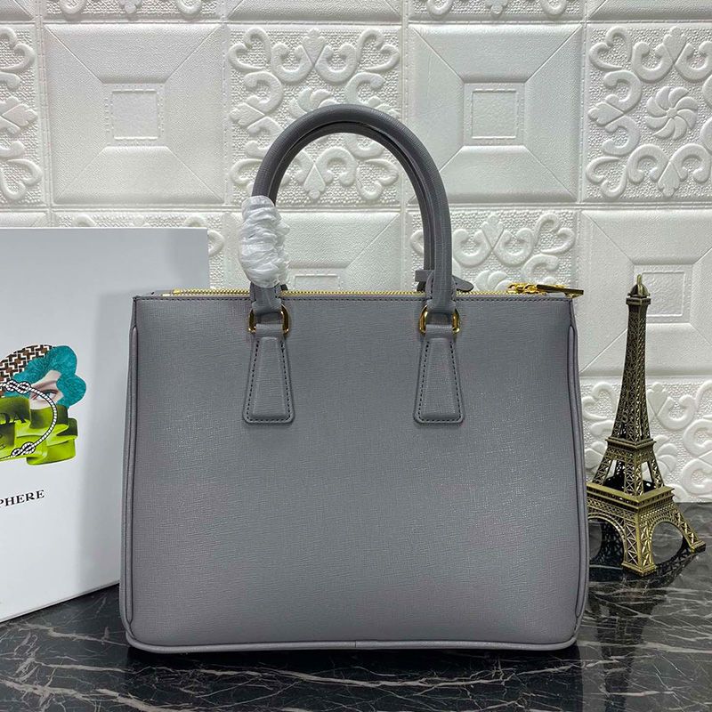 Prada 1BA274 Saffiano Leather Galleria Bag In Grey