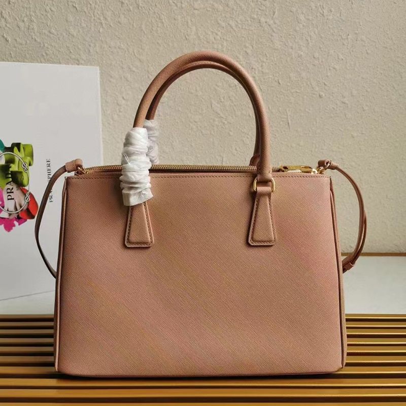 Prada 1BA274 Saffiano Leather Galleria Bag In Light Brown