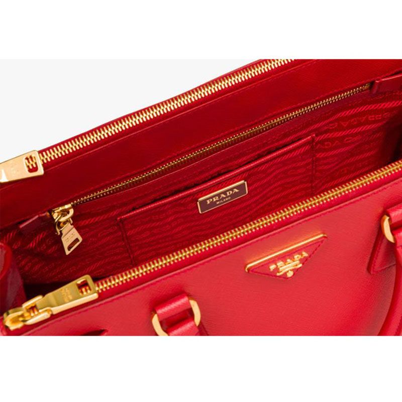 Prada 1BA274 Saffiano Leather Galleria Bag In Red