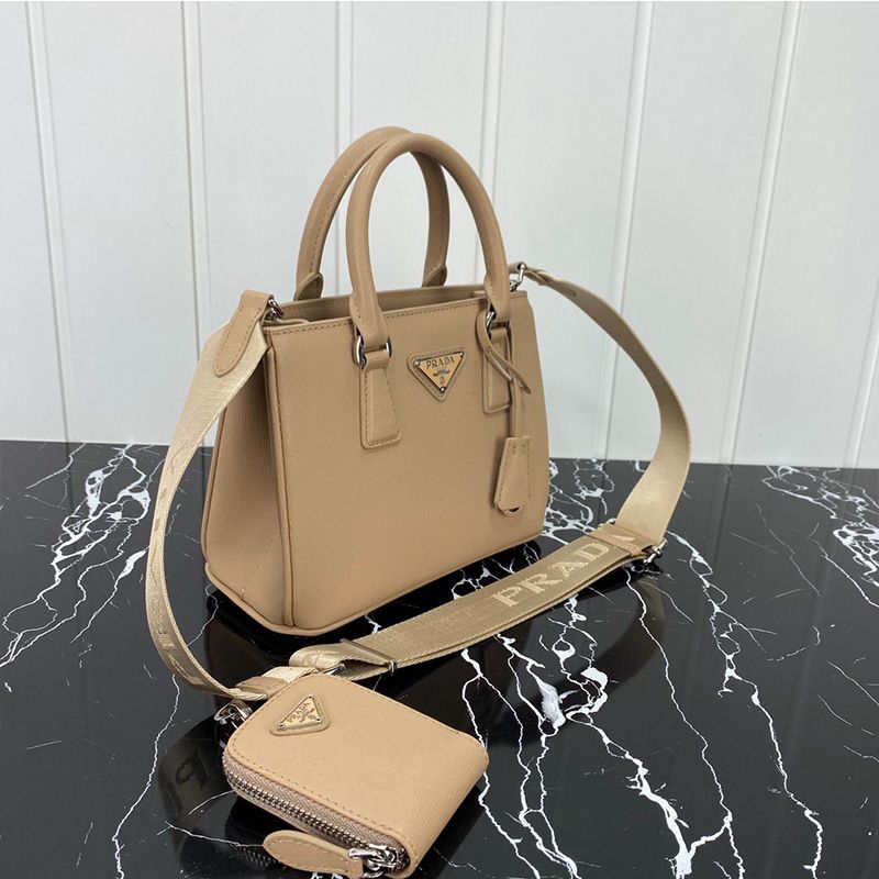 Prada 1BA296 Mini Saffiano Leather Galleria Bag In Apricot