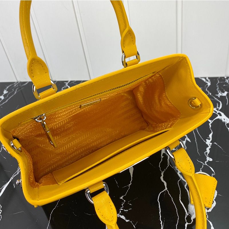 Prada 1BA296 Mini Saffiano Leather Galleria Bag In Yellow