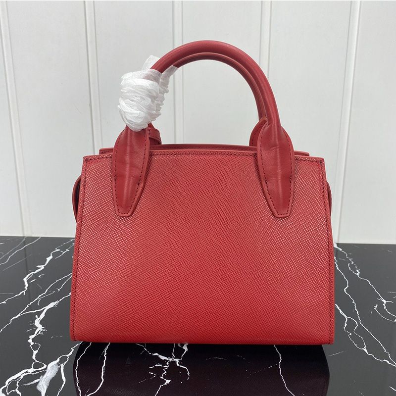 Prada 1BA297 Saffiano Leather Kristen Handbag In Red