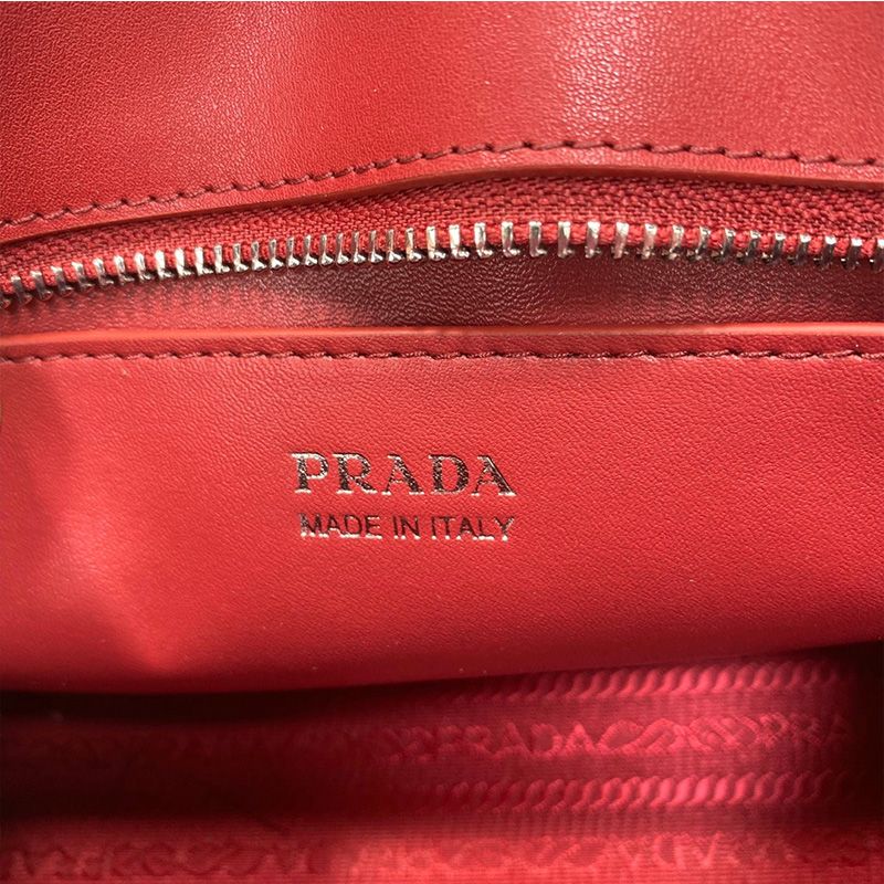 Prada 1BA297 Saffiano Leather Kristen Handbag In Red