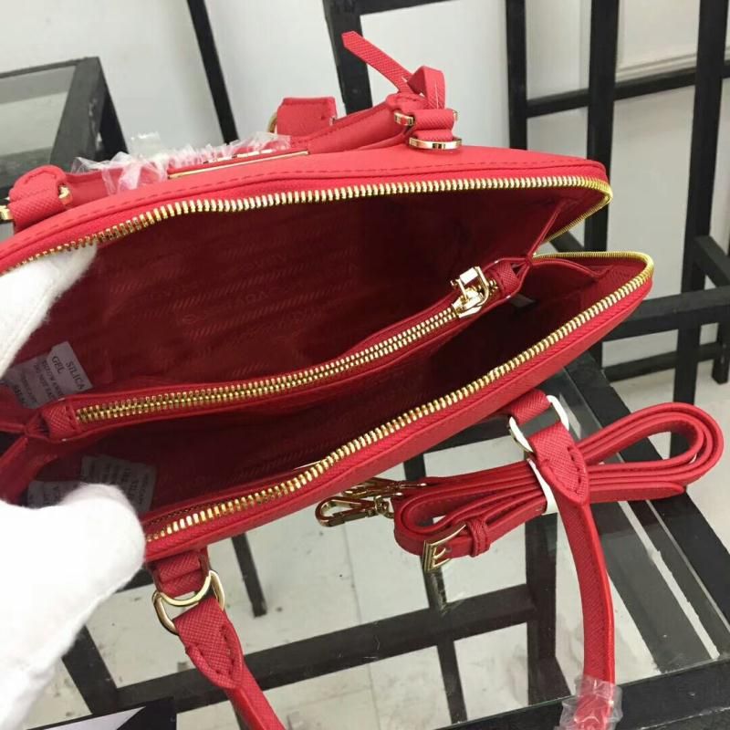 Prada 1BA837 Saffiano Leather Promenade Bag In Red