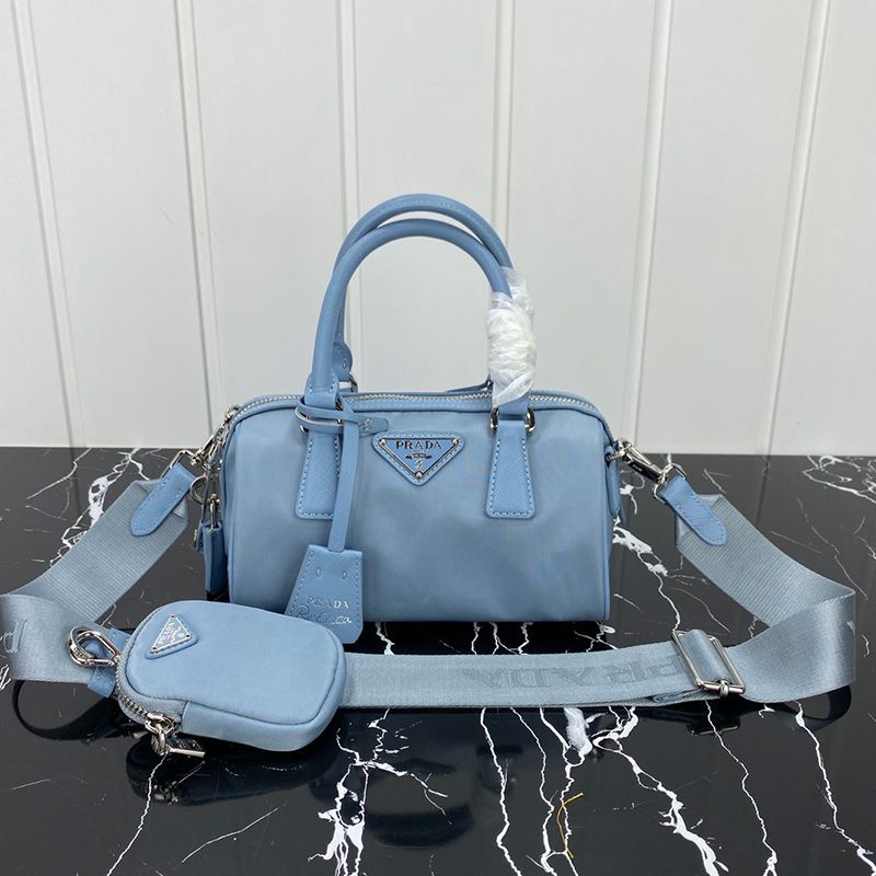 Prada 1BA846 Saffiano Leather Tote In Blue