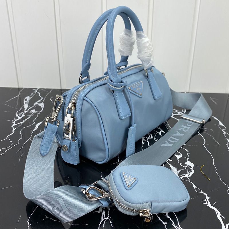 Prada 1BA846 Saffiano Leather Tote In Blue