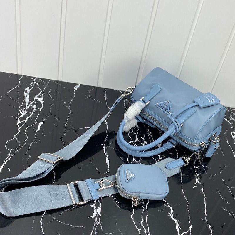 Prada 1BA846 Saffiano Leather Tote In Blue