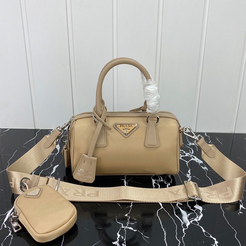 Prada 1BA846 Saffiano Leather Tote In Khaki