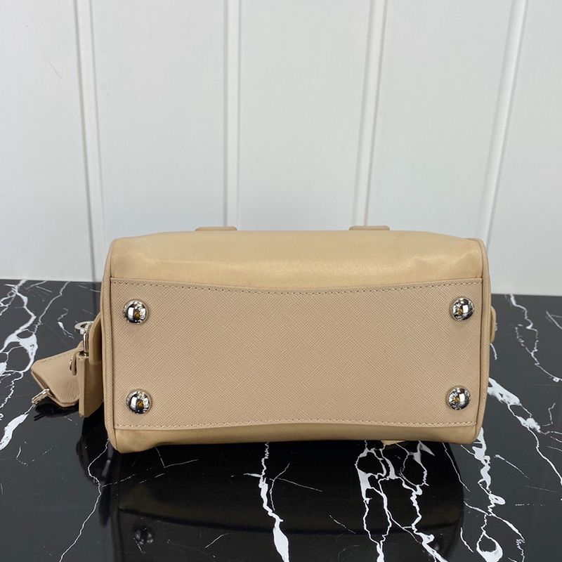 Prada 1BA846 Saffiano Leather Tote In Khaki