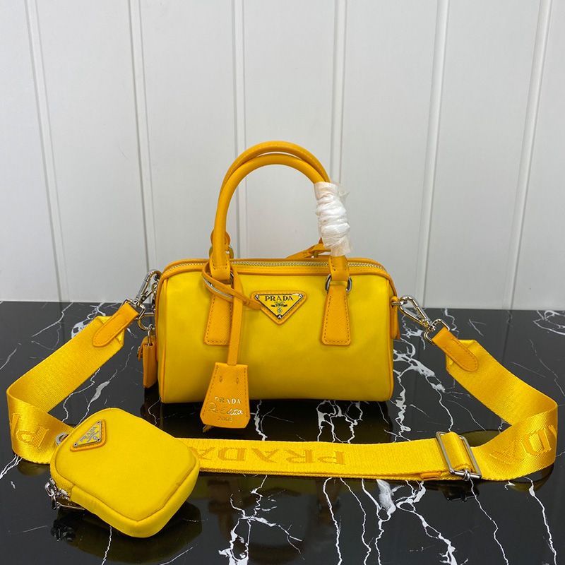 Prada 1BA846 Saffiano Leather Tote In Yellow