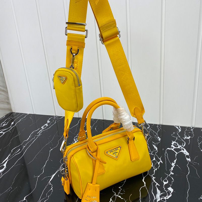 Prada 1BA846 Saffiano Leather Tote In Yellow