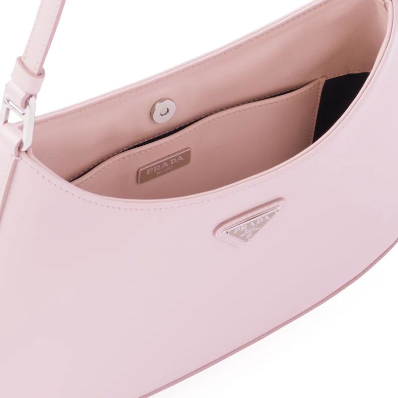 Prada 1BC499 Brushed Leather Cleo Bag Pink