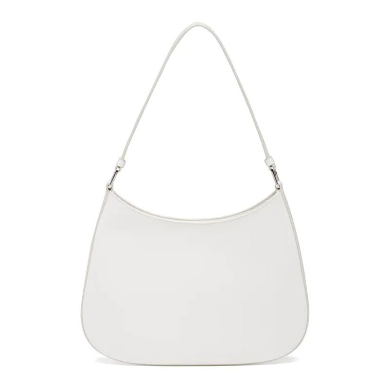 Prada 1BC499 Brushed Leather Cleo Bag White