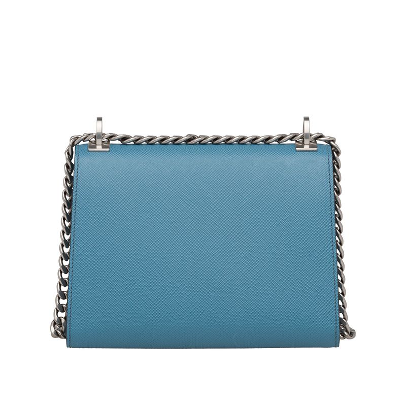 Prada 1BD127 Saffiano Leather Monochrome Bag In Sky Blue