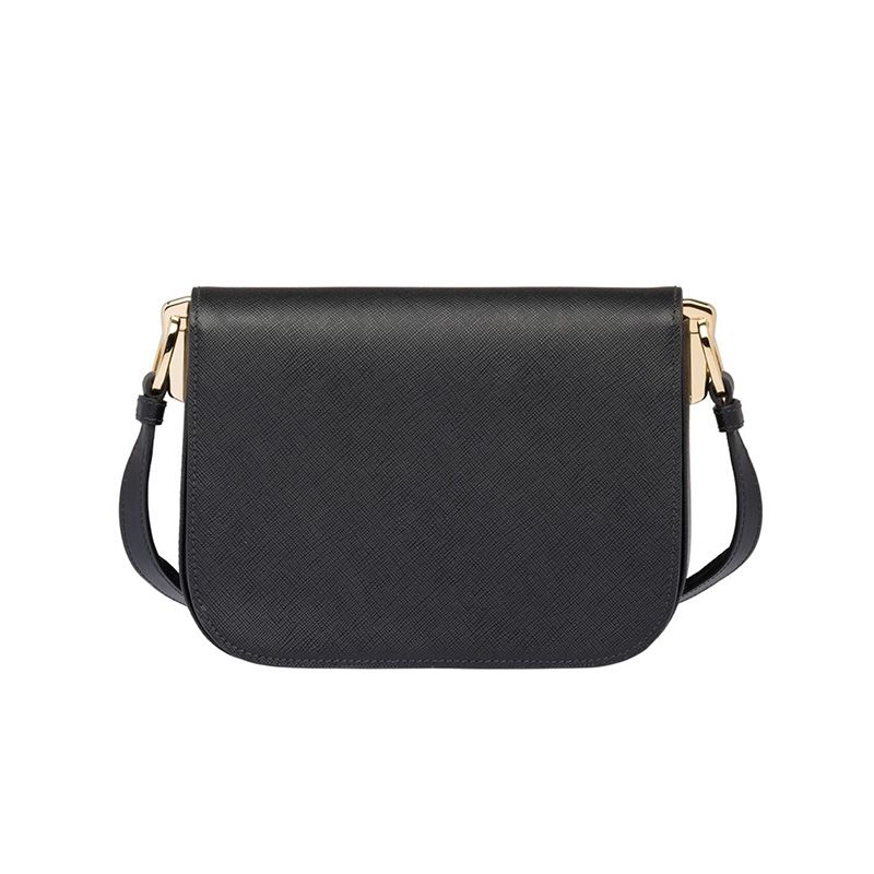 Prada 1BD217 Saffiano Leather Embleme Bag In Black