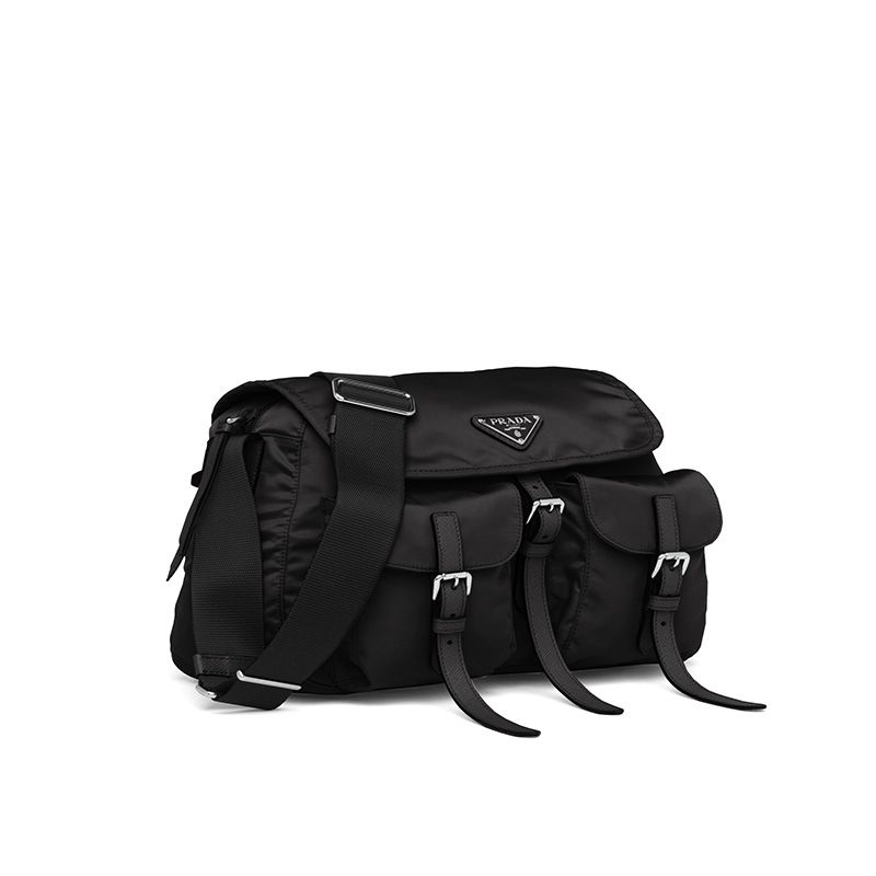 Prada 1BD225 Nylon Shoulder Bag In Black