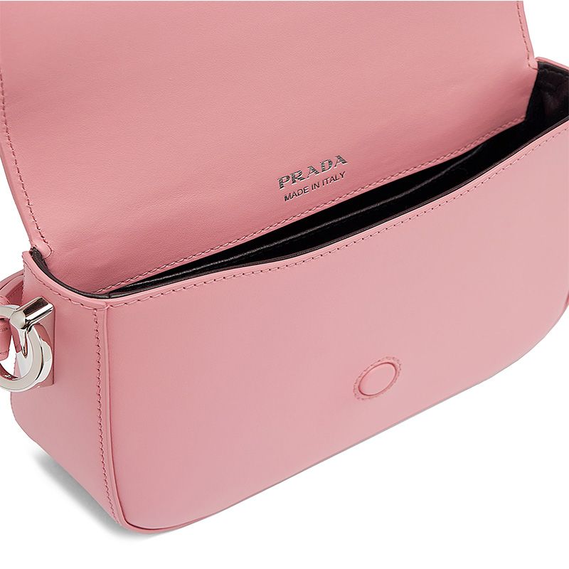 Prada 1BD249 Saffiano Leather Prada Identity Shoulder Bag In Pink