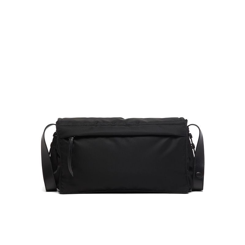 Prada 1BD255 Medium Padded Nylon Shoulder Bag In Black