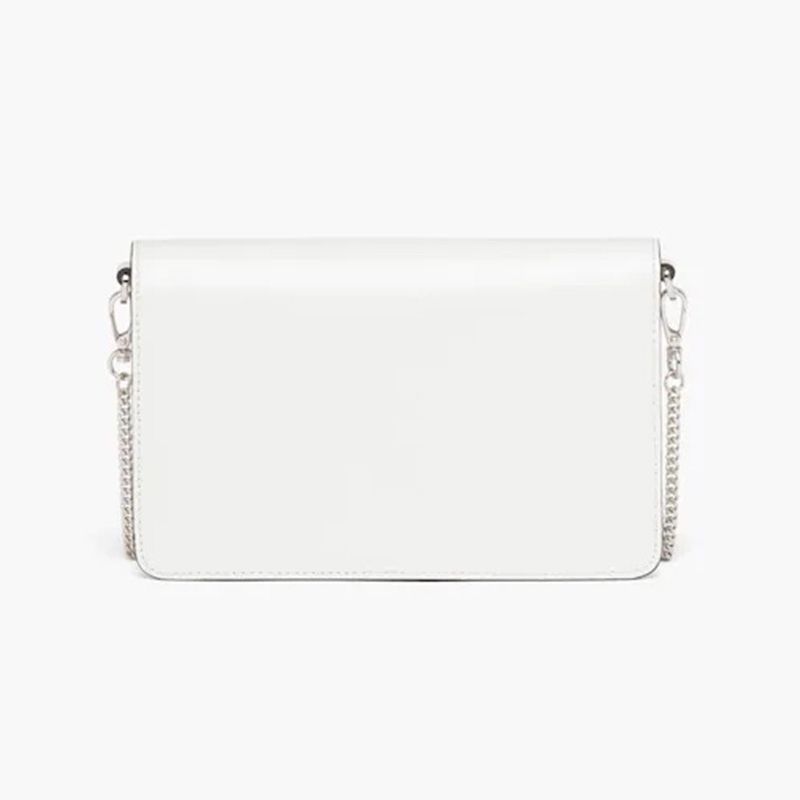 Prada 1BD307 Brushed Leather Shoulder Bag In White