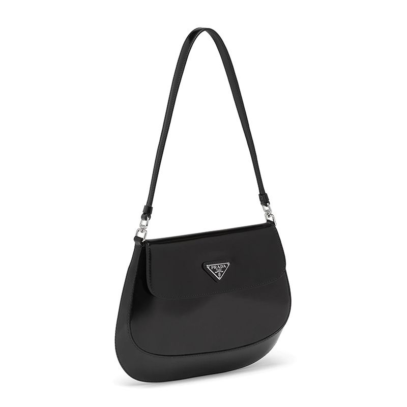 Prada 1BD311 Brushed Leather Cleo Bag In Black