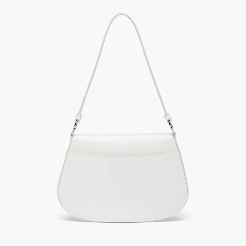 Prada 1BD311 Full Leather Cleo Bag In White