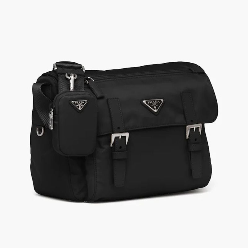 Prada 1BD953 Re-Nylon Shoulder Bag In Black