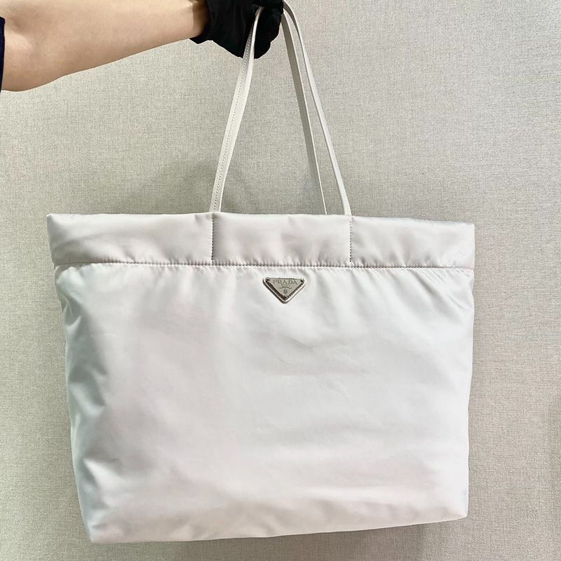 Prada 1BG107 Re-Nylon Tote In Beige