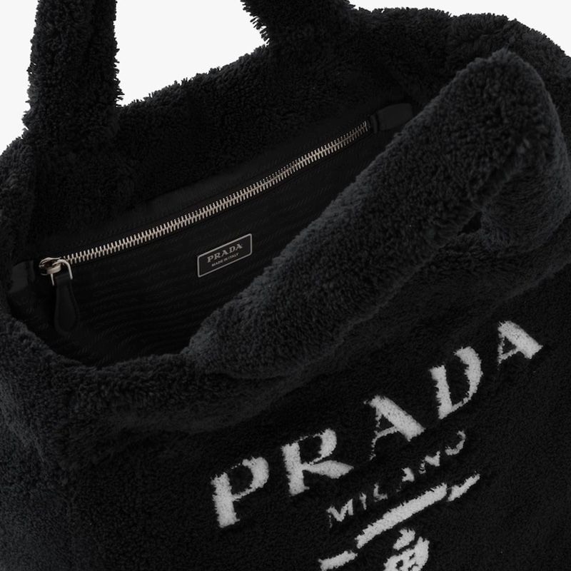 Prada 1BG130 Terry Tote In Black