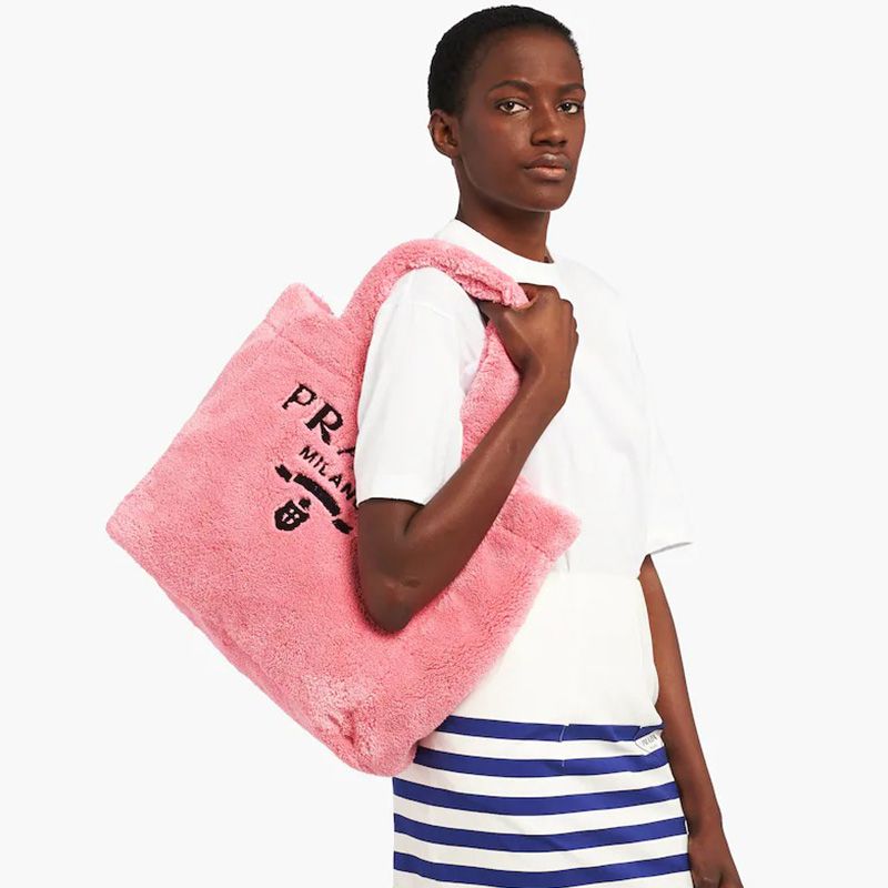 Prada 1BG130 Terry Tote In Pink