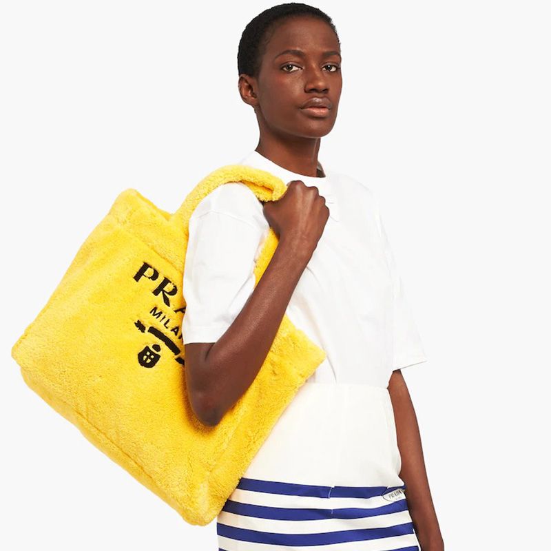 Prada 1BG130 Terry Tote In Yellow