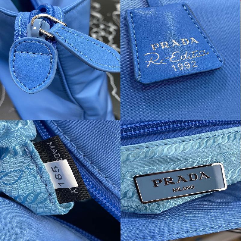 Prada 1BG320 Flat Bow Nylon Bag In Blue