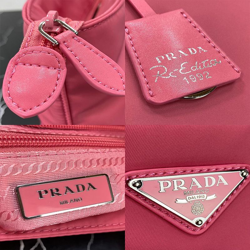 Prada 1BG320 Flat Bow Nylon Bag In Pink