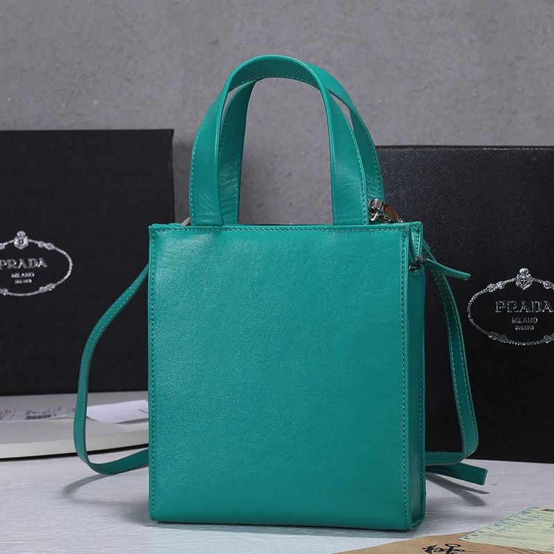 Prada 1BG418 Nappa Leather Tote In Green