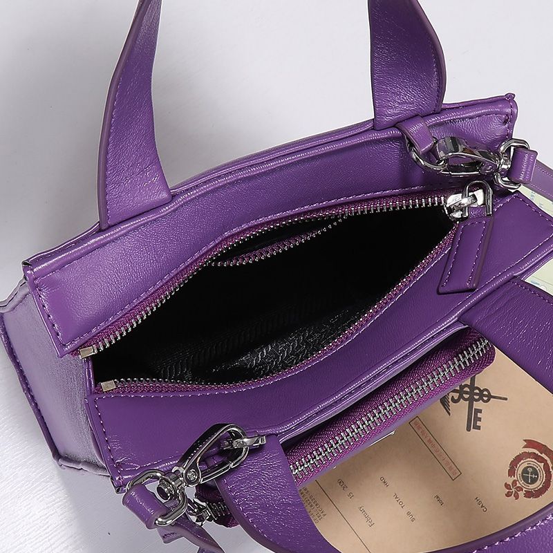 Prada 1BG418 Nappa Leather Tote In Purple