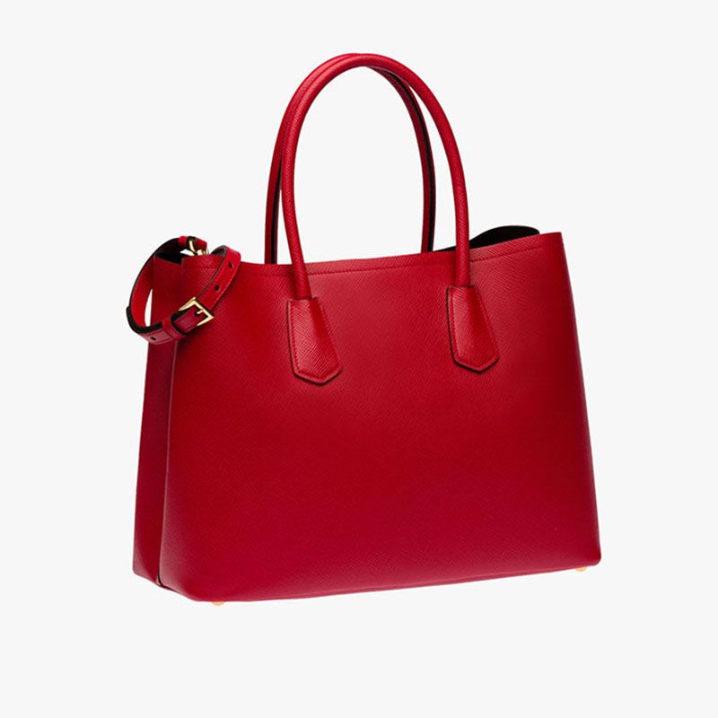 Prada 1BG756 Saffiano Leather Double Bag In Red