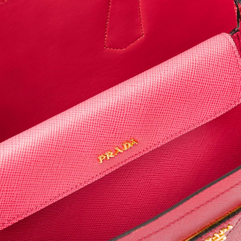 Prada 1BG756 Saffiano Leather Double Bag In Rose