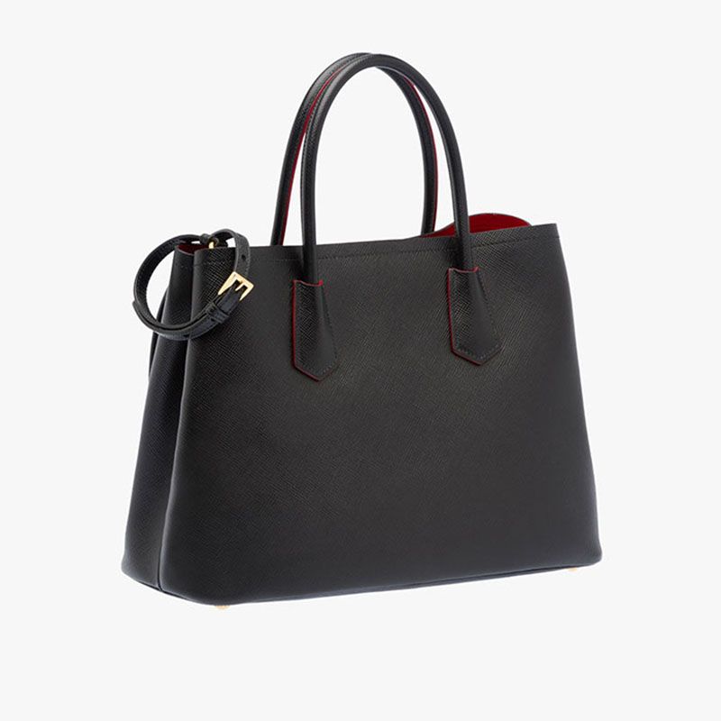 Prada 1BG775 Saffiano Leather Double Bag In Black