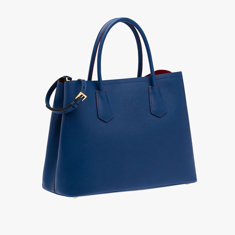 Prada 1BG775 Saffiano Leather Double Bag In Blue