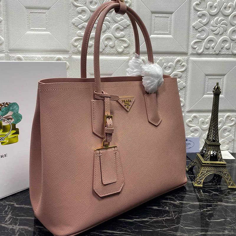 Prada 1BG775 Saffiano Leather Double Bag In Pink