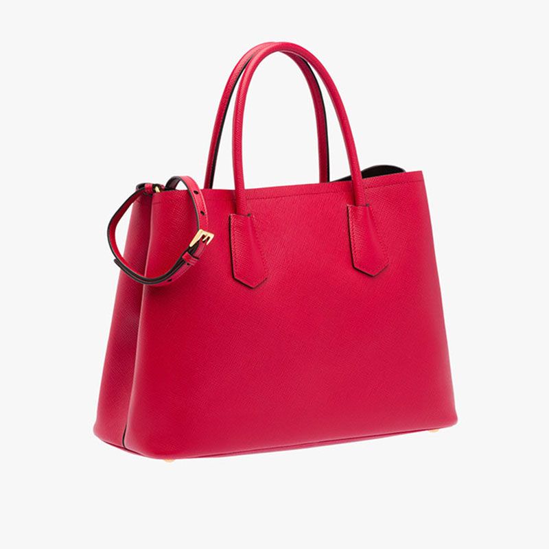 Prada 1BG775 Saffiano Leather Double Bag In Red