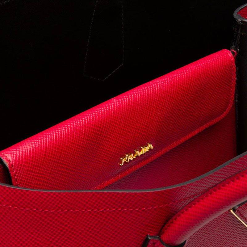 Prada 1BG775 Saffiano Leather Double Bag In Red