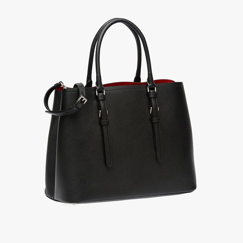 Prada 1BG820 Saffiano Leather Double Bag In Black